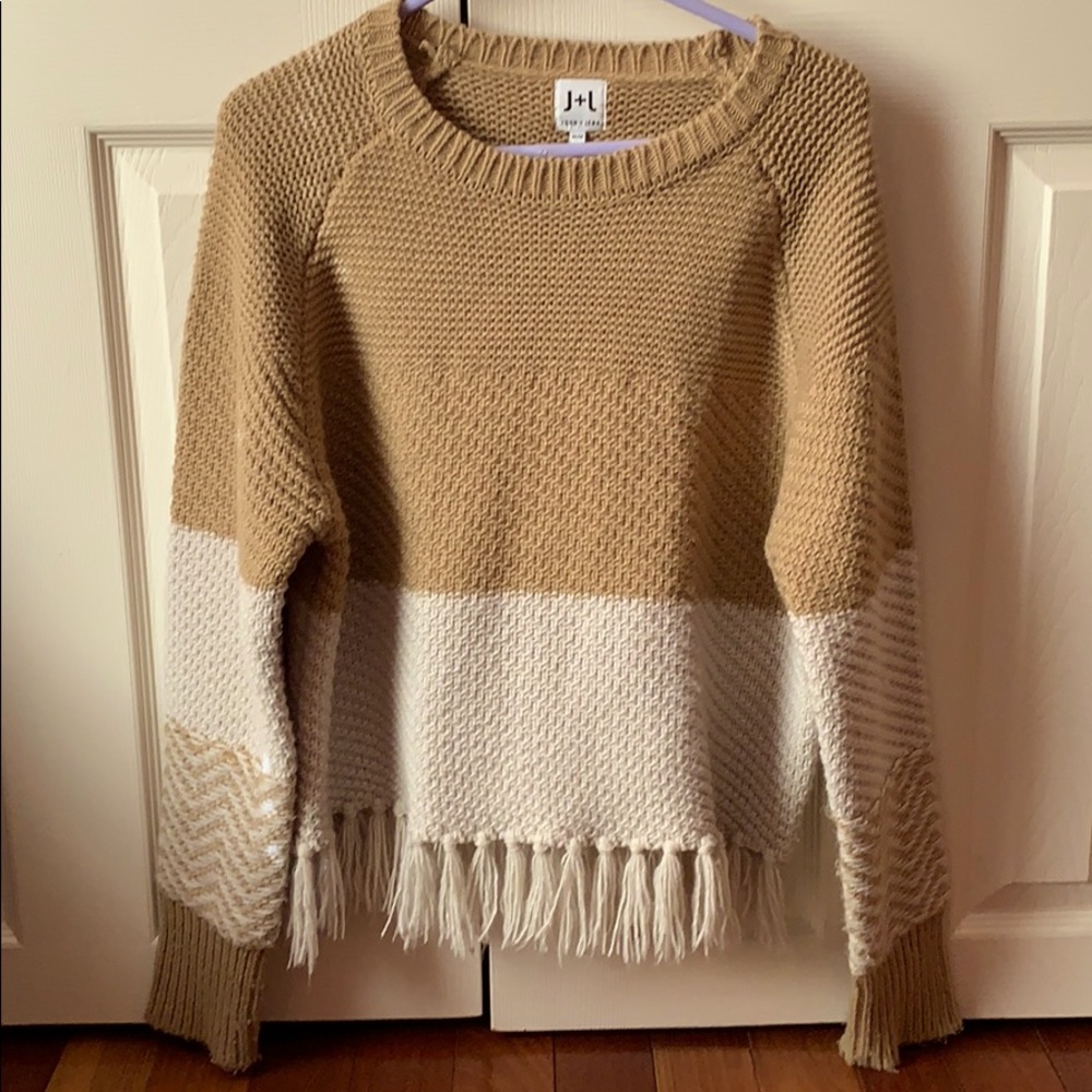 Fringe Color Block Sweater - image 1